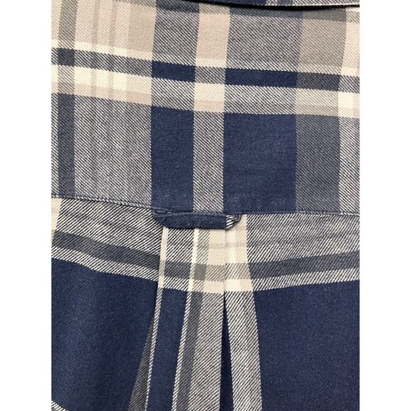 Chaps‎ Brushed Flannel Shirt Mens Large Blue Plaid button front Casual - Picture 8 of 8